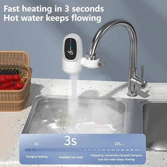 Instant Electric Hot Water Heater Kitchen Faucet Adapter Fast Heating Tap Digital Display Water Heater Bathroom