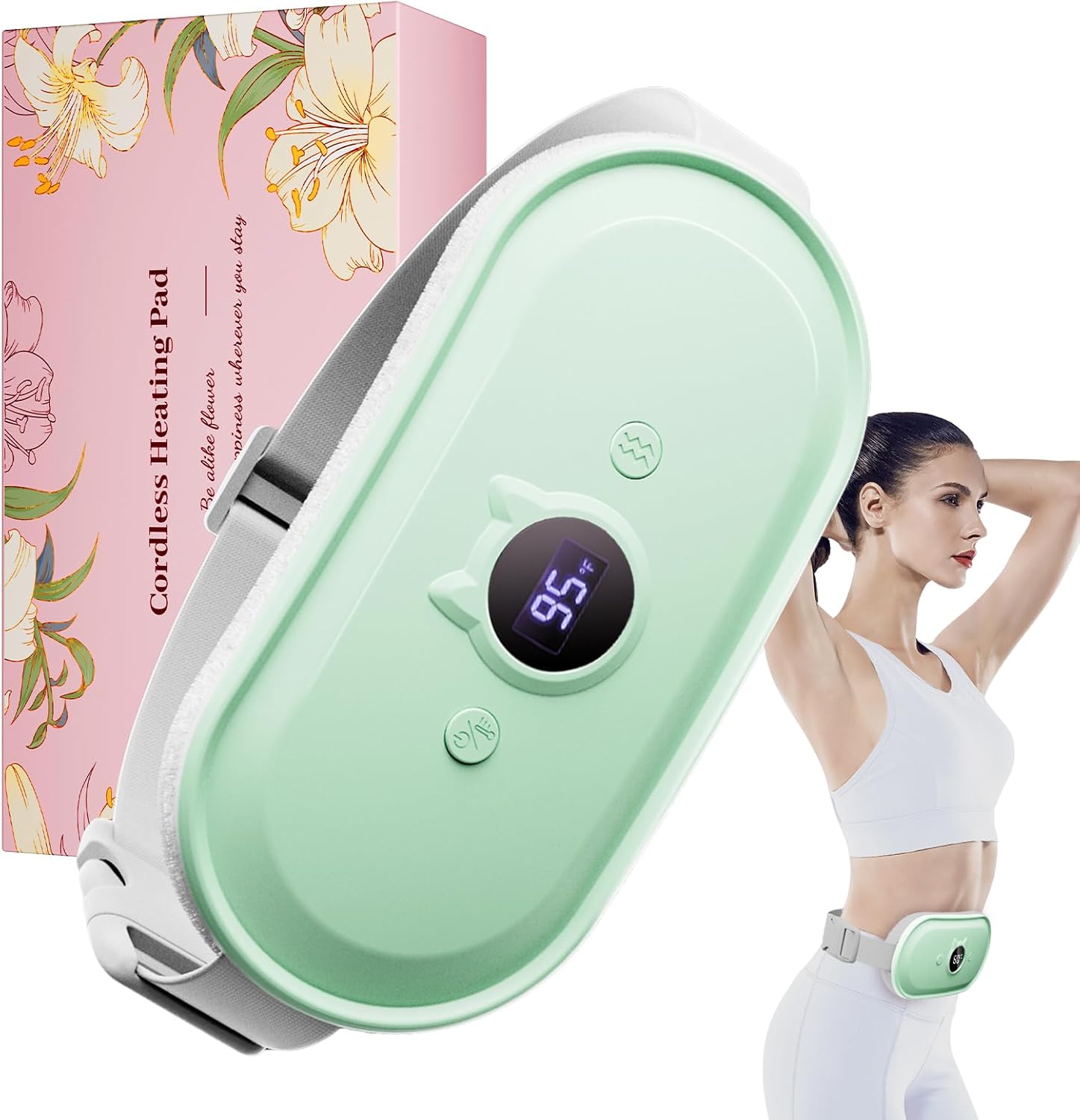 Cramp Relief Belt -Portable Menstrual Heating Pad, Heated Belly Belt For Menstrual Cramp Relief With 3 Heat Levels And 4 Modes, Electric Belt Massage For Women And Girls