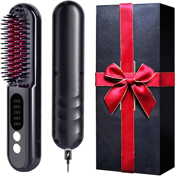 Travel Comb Cordless Rechargeable Hair Straightener | Portable Mini Hair Styling Tool For Smooth, Shiny Hair Anytime