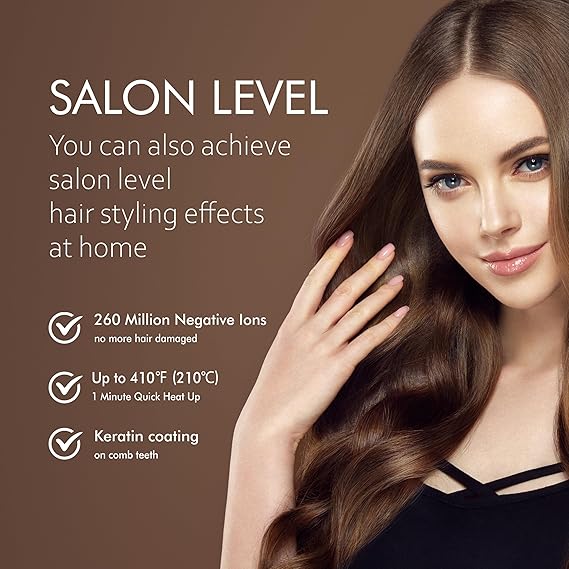 Travel Comb Cordless Rechargeable Hair Straightener | Portable Mini Hair Styling Tool For Smooth, Shiny Hair Anytime