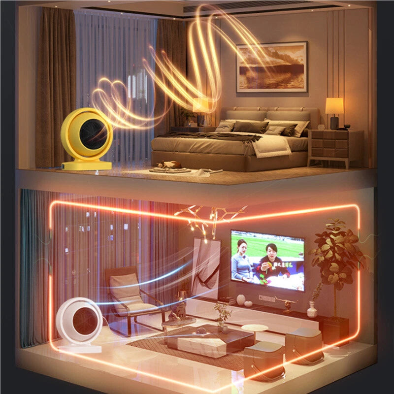 Compact Ceramic Electric Heater Portable Hot Air Fan for Desk Home Office